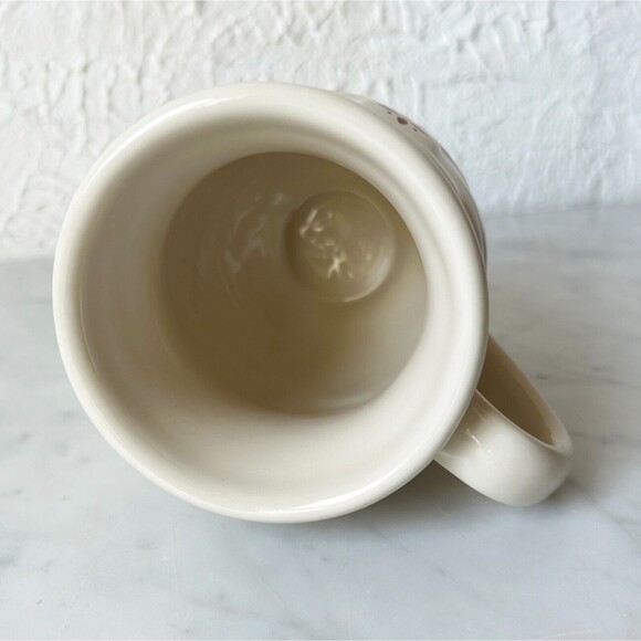 Longaberger Pottery Grandmug Footed Latte Cup Woven Traditions Red - Picture 7 of 7